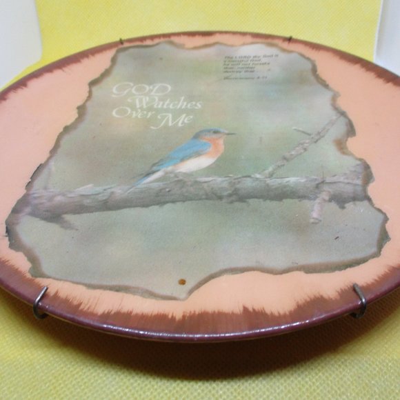 Pottery Religious Plate Decorate Religious God Watch Over Me Wall Hanger Plate - Picture 5 of 8